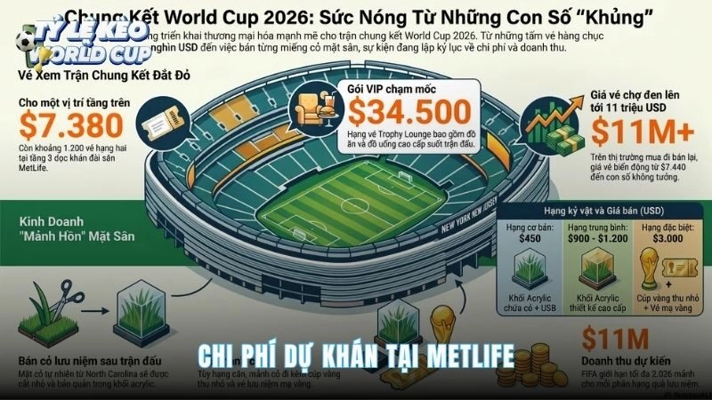 Chi phí đến MetLife gồm vé trận chung kết và các khoản di chuyển